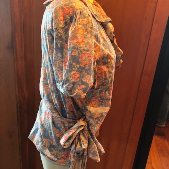 Ralph Lauren green label floral wrap blouse XL - Picture 4 of 6